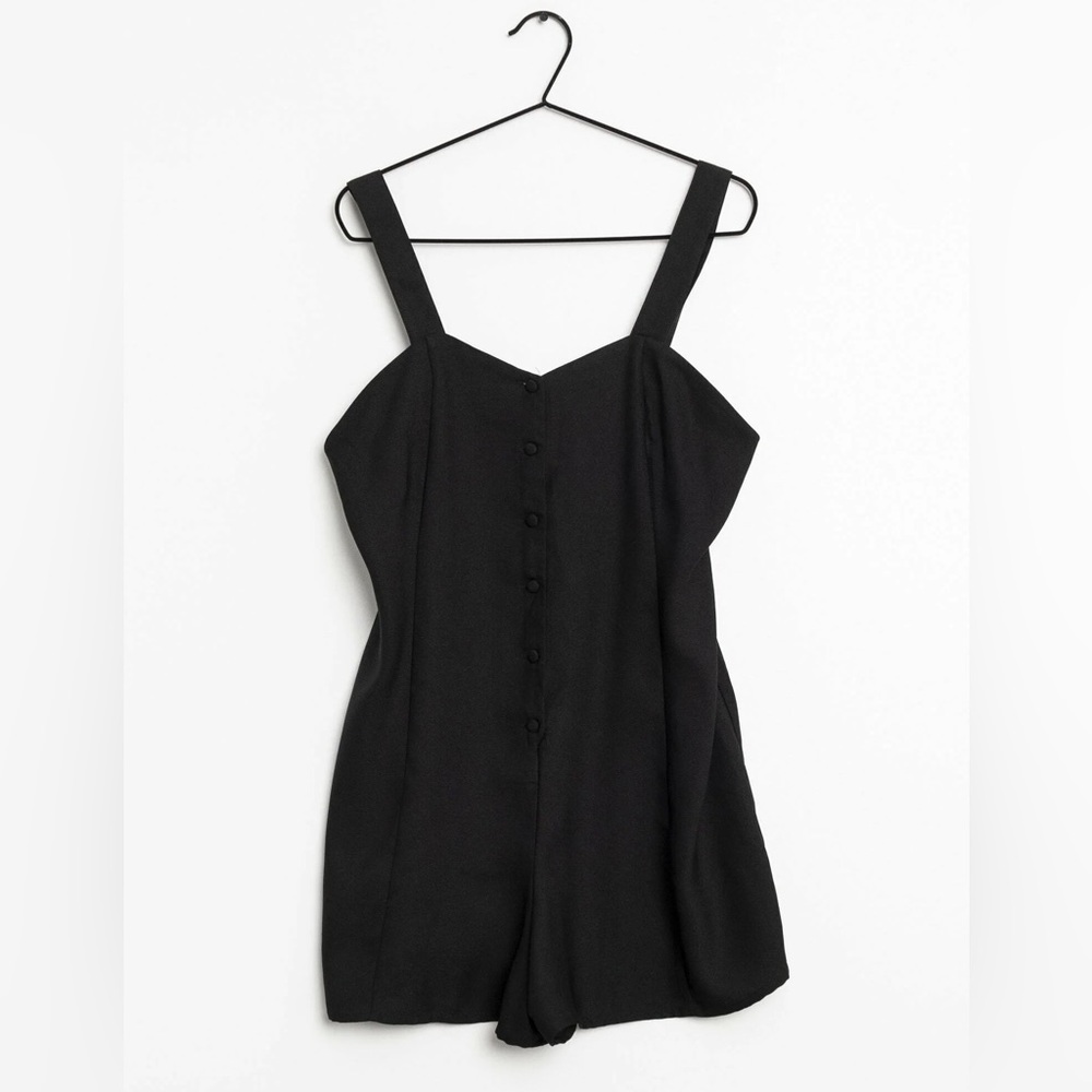 NWT MANGO Black Button Down Romper